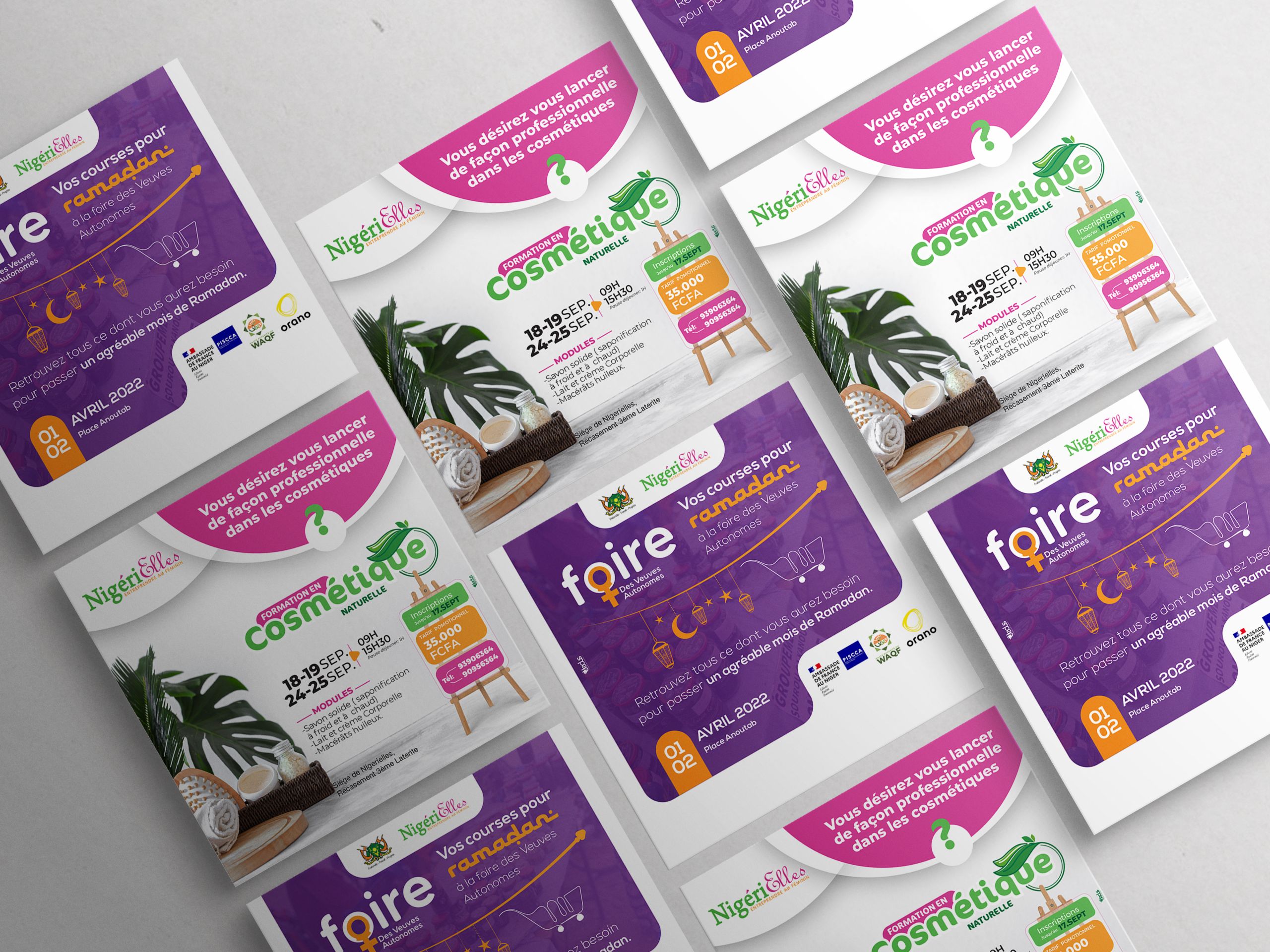 Multiple Square Business Card Psd Mockup